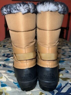 The North Face Tan and Black Faux-Fur Trim Winter Boots